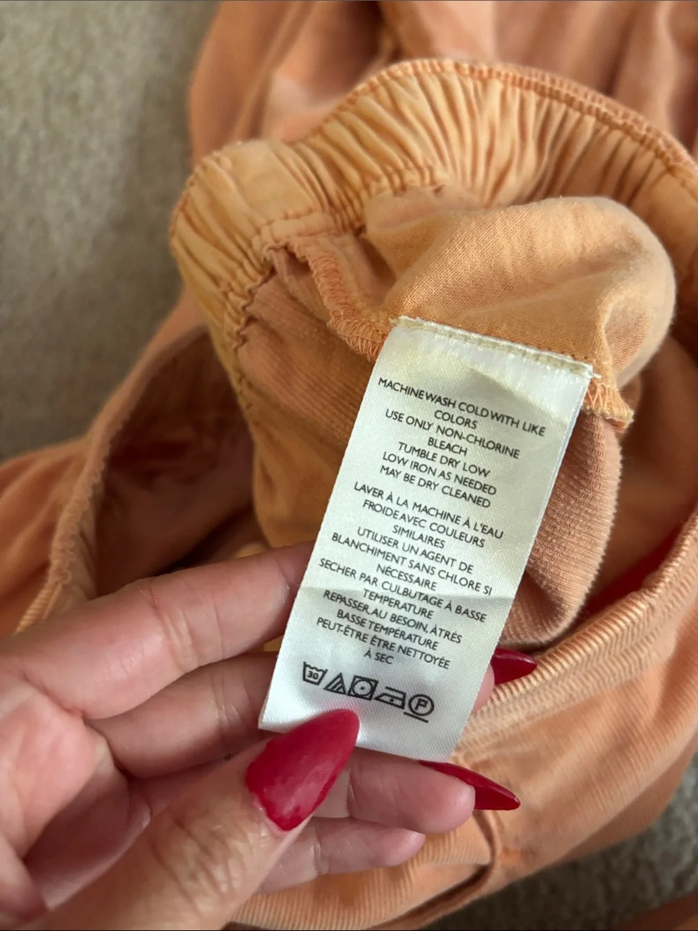 We The Free Peach Wide-Leg Corduroy Pants size XS